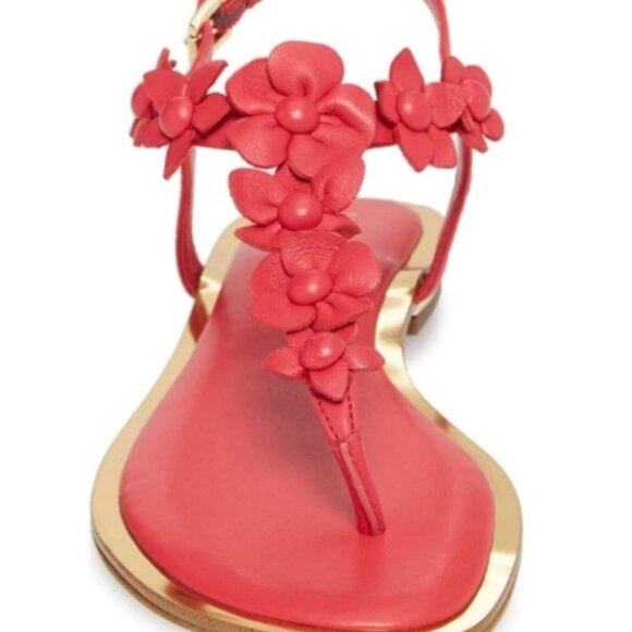 Michael Kors Tricia Floral Thong Sandal Deep Pink Size 7.5 New in Box - Picture 2 of 9